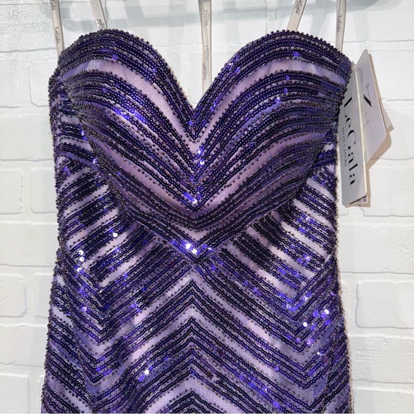 NEW Le Gala by Mon Cheri Beaded Mermaid Strapless Dress Special Occasion Gown - Picture 5 of 15